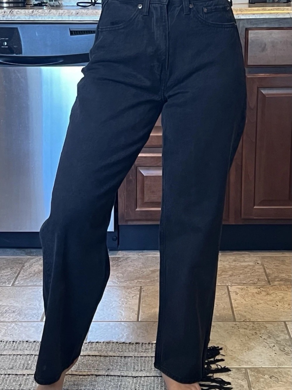 NEW Abercrombie & Fitch The Loose High Rise Curve Love Black Denim Jeans 2S